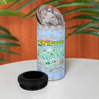 Merry Christmas Iceland 4 in 1 Can Cooler Tumbler Xmas Travel Map - Wonder Print Shop