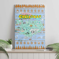 Merry Christmas Iceland Canvas Wall Art Xmas Travel Map - Wonder Print Shop