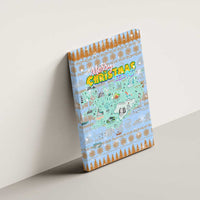 Merry Christmas Iceland Canvas Wall Art Xmas Travel Map - Wonder Print Shop