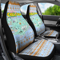 Merry Christmas Iceland Car Seat Cover Xmas Travel Map - Wonder Print Shop