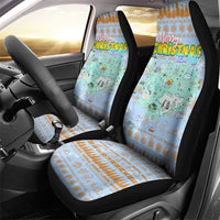 Merry Christmas Iceland Car Seat Cover Xmas Travel Map - Wonder Print Shop