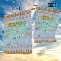 Merry Christmas Iceland Garden Flag Xmas Travel Map - Wonder Print Shop