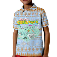 Merry Christmas Iceland Kid Polo Shirt Xmas Travel Map - Wonder Print Shop