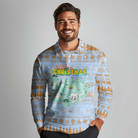 Merry Christmas Iceland Long Sleeve Polo Shirt Xmas Travel Map - Wonder Print Shop