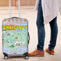 Merry Christmas Iceland Luggage Cover Xmas Travel Map - Wonder Print Shop