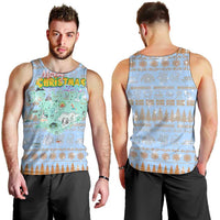 Merry Christmas Iceland Men Tank Top Xmas Travel Map - Wonder Print Shop