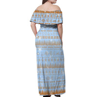 Merry Christmas Iceland Off Shoulder Maxi Dress Xmas Travel Map - Wonder Print Shop