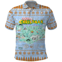 Merry Christmas Iceland Polo Shirt Xmas Travel Map - Wonder Print Shop