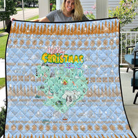 Merry Christmas Iceland Quilt Xmas Travel Map - Wonder Print Shop