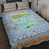 Merry Christmas Iceland Quilt Bed Set Xmas Travel Map - Wonder Print Shop