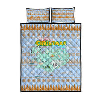 Merry Christmas Iceland Quilt Bed Set Xmas Travel Map - Wonder Print Shop