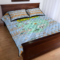Merry Christmas Iceland Quilt Bed Set Xmas Travel Map - Wonder Print Shop