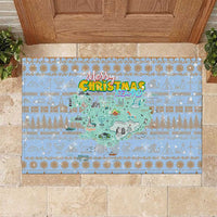 Merry Christmas Iceland Rubber Doormat Xmas Travel Map - Wonder Print Shop