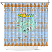 Merry Christmas Iceland Shower Curtain Xmas Travel Map - Wonder Print Shop