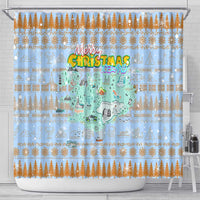 Merry Christmas Iceland Shower Curtain Xmas Travel Map - Wonder Print Shop