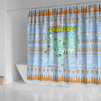 Merry Christmas Iceland Shower Curtain Xmas Travel Map - Wonder Print Shop