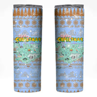 Merry Christmas Iceland Skinny Tumbler Xmas Travel Map - Wonder Print Shop