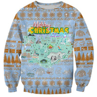 Merry Christmas Iceland Sweatshirt Xmas Travel Map - Wonder Print Shop