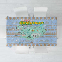 Merry Christmas Iceland Tablecloth Xmas Travel Map - Wonder Print Shop