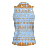 Merry Christmas Iceland Women Sleeveless Polo Shirt Xmas Travel Map - Wonder Print Shop