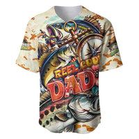 Bass Fishing Reel Cool Dad Baseball Jersey Tropical Vintage