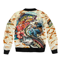 Bass Fishing Reel Cool Dad Bomber Jacket Tropical Vintage