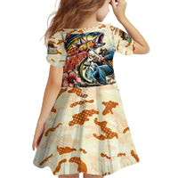 Bass Fishing Reel Cool Dad Family Matching Off Shoulder Maxi Dress and Hawaiian Shirt Tropical Vintage