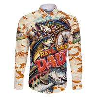Bass Fishing Reel Cool Dad Family Matching Off Shoulder Short Dress and Hawaiian Shirt Tropical Vintage