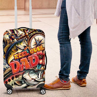 Bass Fishing Reel Cool Dad Luggage Cover Tropical Vintage