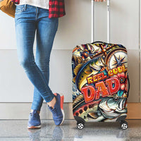 Bass Fishing Reel Cool Dad Luggage Cover Tropical Vintage