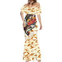 Bass Fishing Reel Cool Dad Mermaid Dress Tropical Vintage