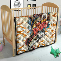 Bass Fishing Reel Cool Dad Quilt Tropical Vintage