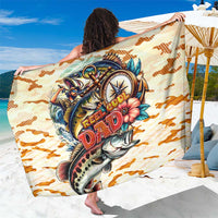 Bass Fishing Reel Cool Dad Sarong Tropical Vintage