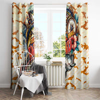 Bass Fishing Reel Cool Dad Window Curtain Tropical Vintage