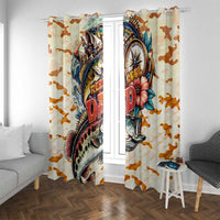 Bass Fishing Reel Cool Dad Window Curtain Tropical Vintage