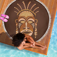 African Women Beach Blanket Tribal Ethnic Mask - Wonder Print Shop