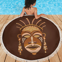 African Women Beach Blanket Tribal Ethnic Mask - Wonder Print Shop