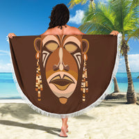 African Women Beach Blanket Tribal Ethnic Mask - Wonder Print Shop