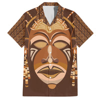 African Women Family Matching Short Sleeve Bodycon Dress and Hawaiian Shirt Tribal Ethnic Mask - Wonder Print Shop