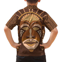 African Women Kid Hawaiian Shirt Tribal Ethnic Mask - Wonder Print Shop