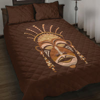 African Women Quilt Bed Set Tribal Ethnic Mask - Wonder Print Shop