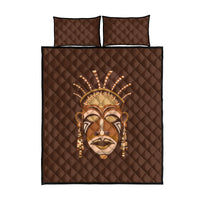 African Women Quilt Bed Set Tribal Ethnic Mask - Wonder Print Shop