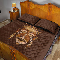 African Women Quilt Bed Set Tribal Ethnic Mask - Wonder Print Shop