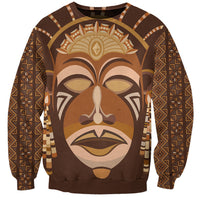 African Women Sweatshirt Tribal Ethnic Mask - Wonder Print Shop