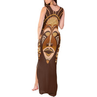 African Women Tank Maxi Dress Tribal Ethnic Mask - Wonder Print Shop