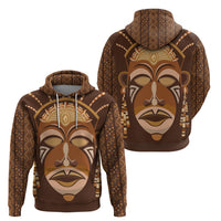 African Women Zip Hoodie Tribal Ethnic Mask - Wonder Print Shop