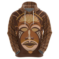 African Women Zip Hoodie Tribal Ethnic Mask - Wonder Print Shop