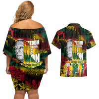 Freedom Is Never Given It Is Won Couples Matching Off Shoulder Short Dress and Hawaiian Shirt Asa Philip Randolph - Wonder Print Shop