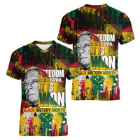 Freedom Is Never Given It Is Won Women V Neck T Shirt Asa Philip Randolph - Wonder Print Shop