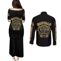 Buffalo Soldiers 1866-1944 Couples Matching Puletasi and Long Sleeve Button Shirt American Legend